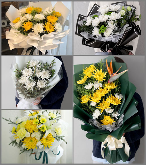 贵州遵义桐梓县黄莲乡白事花束代送